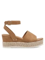 Espadryle damskie - JENNY Sandały WS109-07 Brązowy - miniaturka - grafika 1
