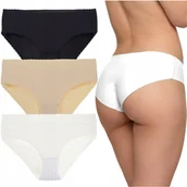 Majtki damskie - 3x FIGI DAMSKIE MAJTKI Laserowo cięte MORAJ Midi Białe Czarne Beżowe r. XL r. XL - miniaturka - grafika 1