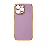 Etui i futerały do telefonów - Lighting Color Case etui do iPhone 12 Pro żelowy pokrowiec ze złotą ramką fioletowy - miniaturka - grafika 1