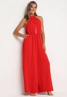 Kombinezony - Czerwony Kombinezon o Taliowanym Kroju Bez Rękawów Rivassina - miniaturka - grafika 1