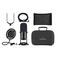 Mikrofony komputerowe - Thronmax Mdrill One (M2KIT) mikrofon kondensatorowy, zestaw (czarny) do profesjonalnych nagrań HD (48 kHz) w jakości studyjnej podczas podcastu/streamowania/czatu/gier/YouTube/itp. - miniaturka - grafika 1