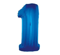 Balony i akcesoria - GoDan Balon foliowy cyfra 1, 34", niebieska FG-C85N1 - miniaturka - grafika 1