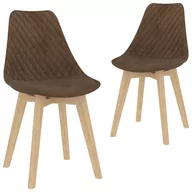 Krzesła - vidaXL Krzesła stołowe, 2 szt., brązowe, aksamitne - miniaturka - grafika 1