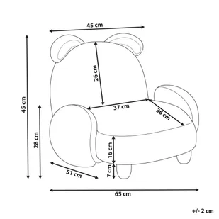 Fotel dziecięcy królik teddy beżowy KANNA - Fotele i pufy dla dzieci - miniaturka - grafika 11