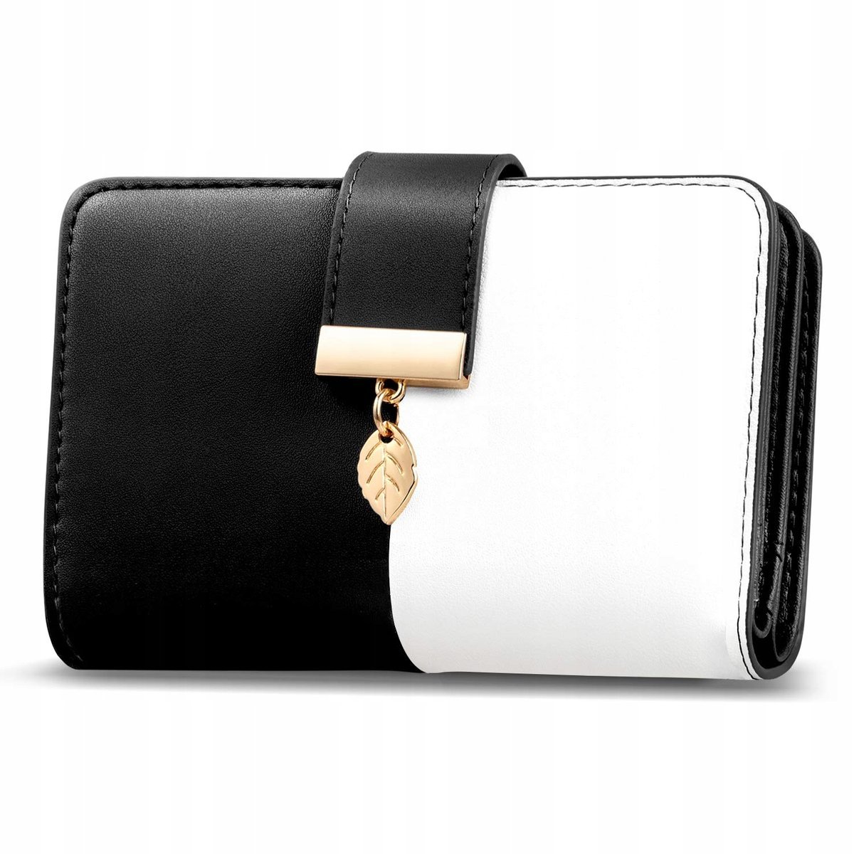 FANEAM Portfel Damski Skórzany RFID Ochrona 18 Przegródek Czarny