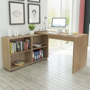 vidaXL vidaXL Biurko rogowe 4 półki dąb - Biurka - miniaturka - grafika 1