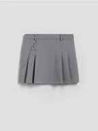 Spódnice - Reserved - Plisowana spódnica z łańcuszkiem - ciemnoszary - miniaturka - grafika 1