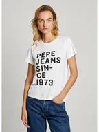 Koszulki i topy damskie - Pepe Jeans Koszulka w kolorze białym - miniaturka - grafika 1