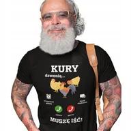 Koszulki męskie - KURY DZWONIĄ MUSZĘ IŚĆ KOSZULKA DLA HODOWCY - miniaturka - grafika 1