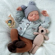 Lalki dla dziewczynek - JIZHI Reborn Baby 43cm – realistyczna lalka chłopiec z akcesoriami miękka - miniaturka - grafika 1
