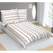 Pościel - Bellatex Pościel flanelowa Różyczka w prążku, 140 x 200 cm, 70 x 90 cm, 140 x 200 cm, 70 x 90 cm - miniaturka - grafika 1