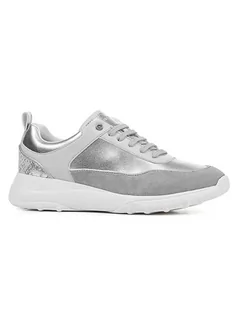 Trampki damskie - Geox Sneakersy "Dalleniee" w kolorze srebrnym ze wzorem - grafika 1