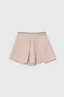 Spodnie i spodenki dla dziewczynek - Calvin Klein Jeans szorty dziecięce kolor różowy gładkie - miniaturka - grafika 1