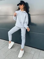 Dresy damskie - Komplet damski dresowy KSENIIA PREMIUM jasnoszary Dstreet AY0785-S - miniaturka - grafika 1