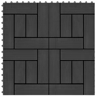 Podesty i deski tarasowe - VidaXL Lumarko Płytki tarasowe, 22 szt., 30 x 30 cm, 2 m, WPC, czarne 277803 VidaXL - miniaturka - grafika 1