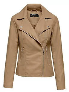 ONLY Damska kurtka ze sztucznej skóry ONLMelisa Biker, Tigers Eye, S - Kurtki damskie - miniaturka - grafika 1