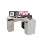 Biurka gamingowe - Biurko gamingowe narożne białe ARCALIS125 - miniaturka - grafika 1