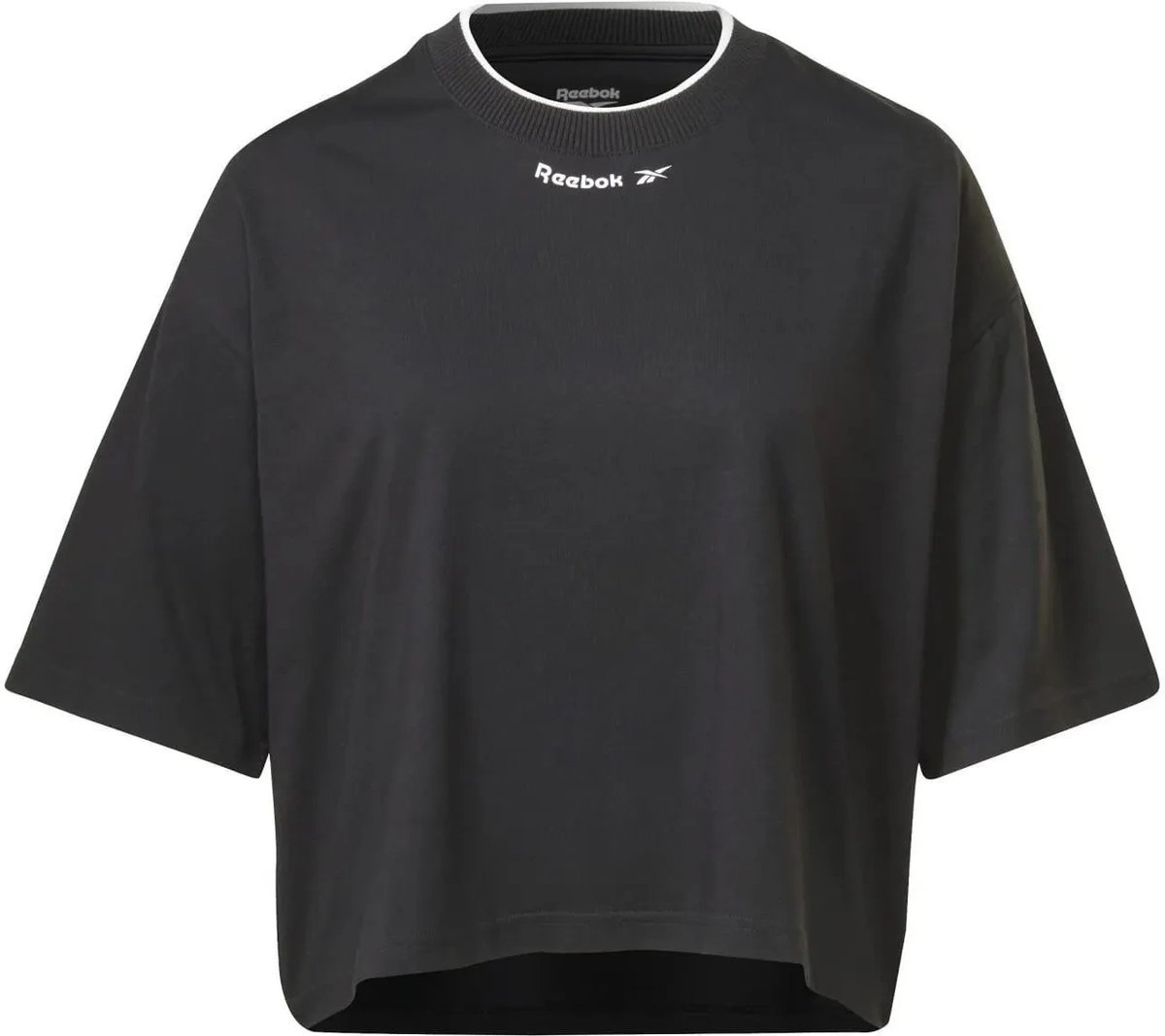 REEBOK- T-SHIRT DAMSKI CROP TOP - RIE TEE HT8059 koszulka CZARNA