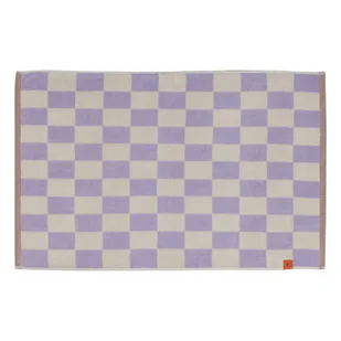 Jasnożółto-fioletowy dywanik łazienkowy z bio bawełny 50x80 cm Retro – Mette Ditmer Denmark - Dywaniki łazienkowe - miniaturka - grafika 1