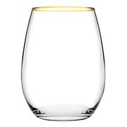 Szklanki - Komplet 6 szklanek Amber ze złotym rantem 570 ml PASABAHCE - miniaturka - grafika 1