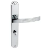 Klamki - Domino Klamka do drzwi wewnętrznych z długim szyldem do wc Alma Chrom - miniaturka - grafika 1