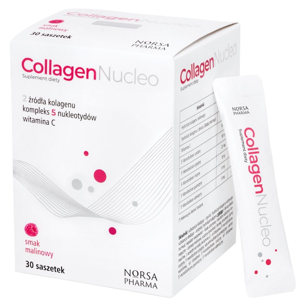 Collagen Nucleo, Proszek o samku Malinowym, 30 sasz.