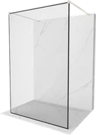 Ścianki i drzwi prysznicowe - Mexen Kioto ścianka prysznicowa wolnostojąca 140 x 200 cm, czarny wzór 8 mm, nikiel szczotkowany - 800-140-002-97-70 - miniaturka - grafika 1