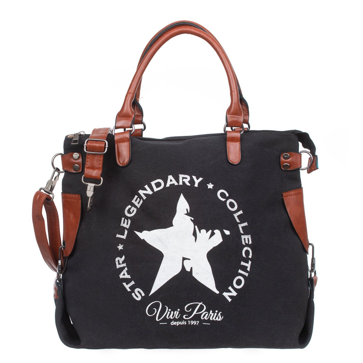 Torba Weekendowa Plażowa Shopperka Vivi Paris Czarna