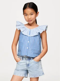Tommy Hilfiger Bluzka KG0KG07870 Niebieski Regular Fit - Bluzki damskie - miniaturka - grafika 1