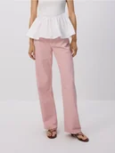 Spodnie damskie - Reserved - Jeansy wide leg - różowy - miniaturka - grafika 1