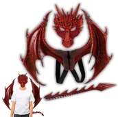 Stroje karnawałowe - Strój Przebranie Smoka Kostium Skrzydła Smoka 3D Smoczy Ogon Na Bal - miniaturka - grafika 1