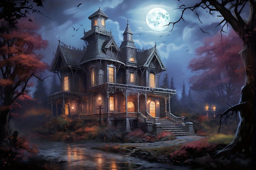 Mozaika diamentowa straszny dom