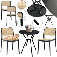 Meble ogrodowe - Zestaw Mebli Ogrodowych Do Ogrodu Tarasu Na Balkon Como +2X Kp105 Rafia Beż - miniaturka - grafika 1