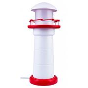 Lampy stojące - Biało-czerwona lampka LED na biurko latarnia - S186-Dinos - miniaturka - grafika 1