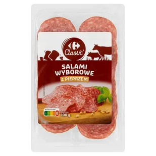 Carrefour Classic Salami wyborowe z pieprzem 100 g - Kiełbasa i wędliny - miniaturka - grafika 1