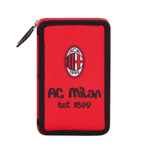 AC Milan - Piórnik z 3 przegródkami i materiałami zawartymi w środku, uchwytem na długopisy, kredki poliestrowe, czerwony - Piórniki - miniaturka - grafika 1