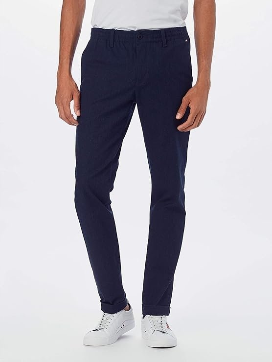 TOMMY HILFIGER GRANATOWE SPODNIE CHINOS PROSTE NA CO DZIEŃ 28 6EA