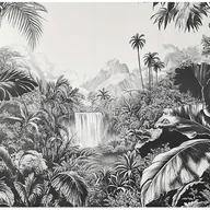 Fototapety - Fototapeta Dżungla Czarno Biała 3D Natura 350x250 cm Tapeta Do Sypialni Salonu Kuchni Na Flizelinie - miniaturka - grafika 1