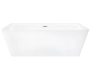 Wanna przyścienna wolnostojąca Corsan E019 Iseo 150 cm z szeroką krawędzią i wykończeniem białym - Wanny - miniaturka - grafika 1