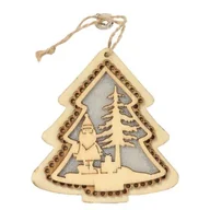 Ozdoby bożonarodzeniowe - Zawieszka drewniana LED mix kształtów - miniaturka - grafika 1