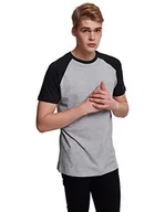 Koszulki męskie - Urban Classics T-shirt męski Raglan Contrast Tee, szary/czarny, L - miniaturka - grafika 1