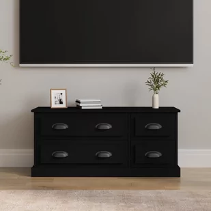 vidaXL Szafka pod TV, czarna, 100x35,5x45 cm, materiał drewnopochodny - Szafki RTV - miniaturka - grafika 1