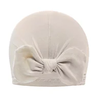 Czapki dla dzieci - Turban bambusowy - beż 0-3 miesiące - miniaturka - grafika 1