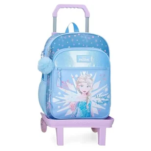 Joumma Bags Disney Frozen Magic Ice plecak dziecięcy, niebieski, wykonany z poliestru, regulowane paski na ramię dla wygodnego przenoszenia, różne przegrody, z brelokiem z pomponem, niebieski, - Plecaki szkolne i tornistry - miniaturka - grafika 1