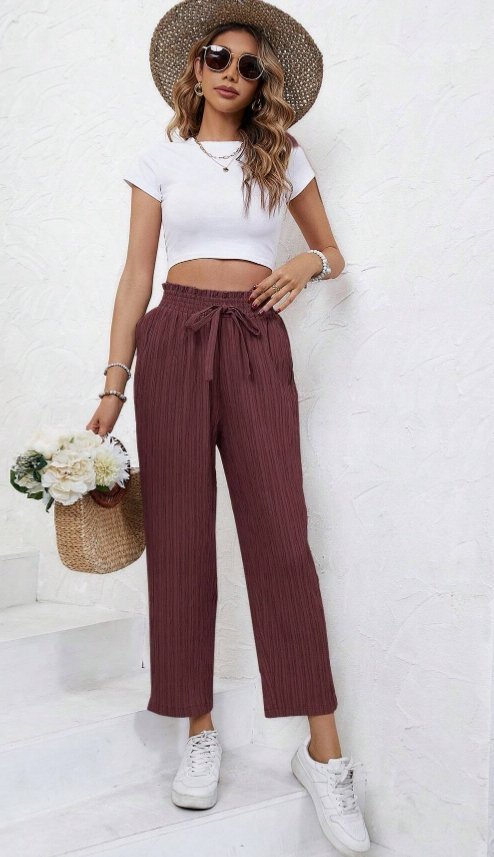 SHEIN SPODNIE DAMSKIE RÓŻOWE CASUAL PROSTE 34 V7W