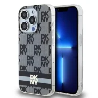 Etui i futerały do telefonów - Etui DKNY IML Checkered Mono Pattern & Printed Stripes MagSafe na iPhone 13 Pro Max - czarne - miniaturka - grafika 1