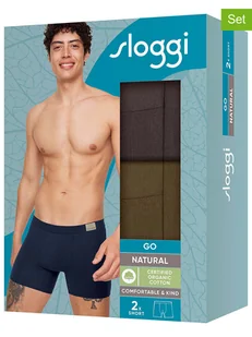 Sloggi Bokserki (2 pary) "Go" w kolorze oliwkowo-brązowym - Majtki męskie - miniaturka - grafika 1