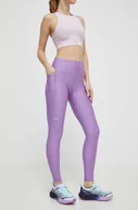 Legginsy - Under Armour legginsy treningowe kolor fioletowy gładkie - miniaturka - grafika 1