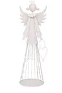 Świeczniki - ŚWIECZNIK BIAŁY METALOWY ANIOŁEK NA TEALLGHT - miniaturka - grafika 1