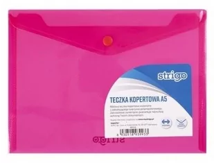 Strigo Teczka kopertowa PP A5 pozioma różowa SF012 STRIGO - Teczki i skoroszyty - miniaturka - grafika 1